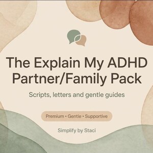 Explain My ADHD Partner Pack | ADHD Relationship Communication Cards | ADHD Scripts for Adults | How My Brain Works One-Pager | Neurodiverge