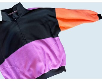 Vintage OCEAN PACIFIC OP Fleece Color Block Pullover 80s / 90s Size Large