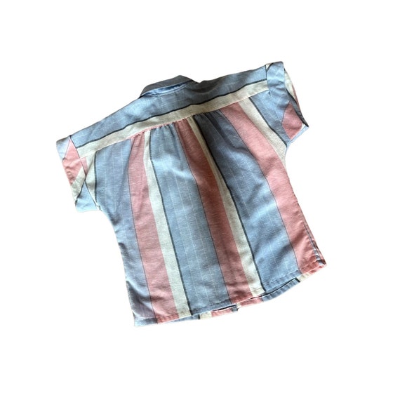 Vintage Striped Short Sleeve Top Shirt Blouse - image 9