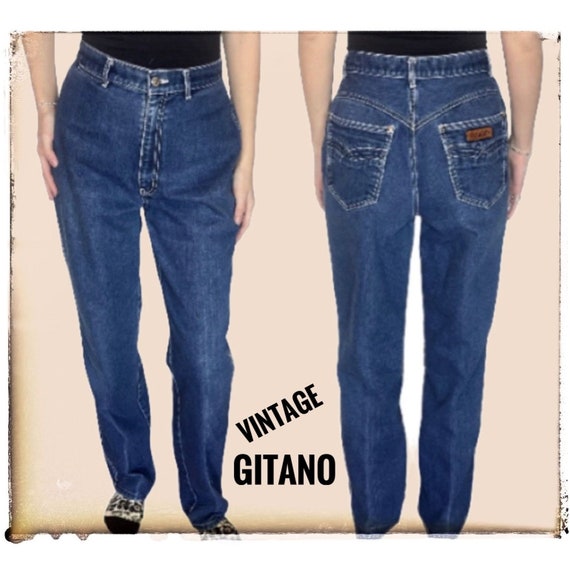 Vintage 80s GITANO High Waist Denim Jeans Size 25