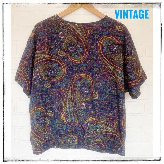 Vintage Paisley Top Shirt 80s / 90s - image 3