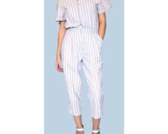 Vintage Liz Wear by Liz Claiborne Short Sleeve Jumpsuit 1980s Sz Small