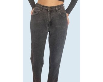 Vintage LEE Faded Black Grey Ankle Length Jeans Pants 90s Size 25