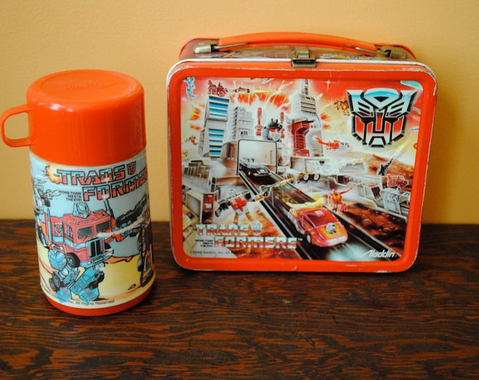 Vintage Transformers Lunch Box With Thermos 1986 ON SALE 10 OFF use