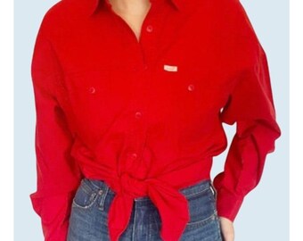 Vintage GITANO 1980s Button Down Western Style Shirt Top Blouse Size Small