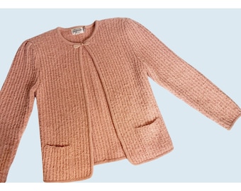 Vintage JOHN WANAMAKER Pink Cardigan Sweater 50s / 60s Sz S
