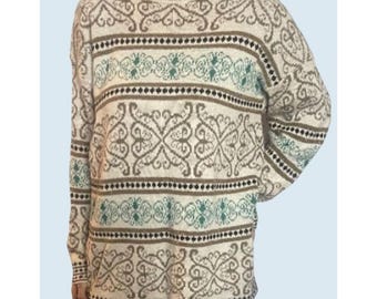 Vintage CAPE COD SPORTSWEAR Fair Isle Sweater 1990s Size Small