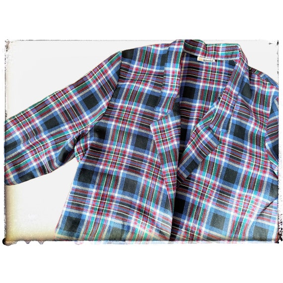 Vintage Inseparables Plaid Blazer Jacket 1980s / 1