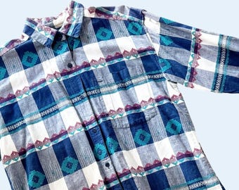 Vintage COMPANY ONE 90s Southwest Inspired Button Down Shirt Sz M