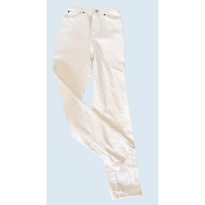 Vintage CALVIN KLEIN High Waisted White Denim Jeans 1980s Size 24