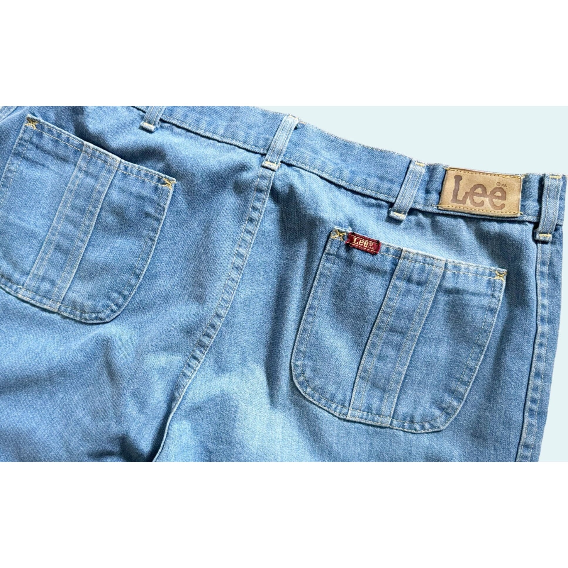 Vintage 1970s LEE Denim Wide Straight Leg Denim Jeans Size 34 X 31 