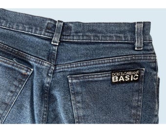 Vintage DOLCE & GABBANA Basic 90s / 00s Hi Rise Straight Leg Jean Sz 27