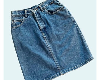 Vintage ESPRIT 90s / 2000s / Y2K Denim Knee Length Skirt Size XS