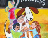kindness children classroom painting CANVAS or PAPER giclee art print Peggy Johnson every good color