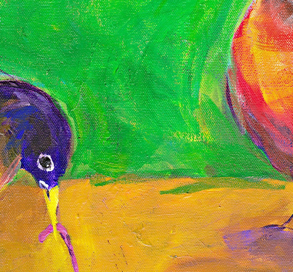 Dos petirrojos decoración del hogar del jardín verde vivo | Etsy