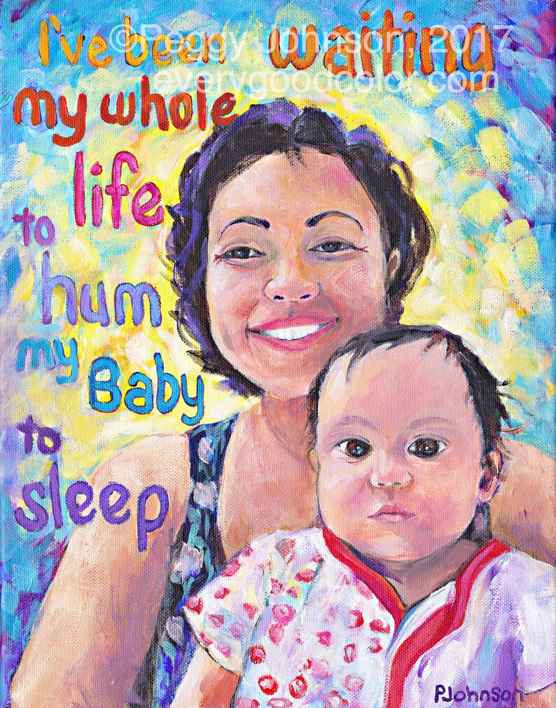 custom portraits Mother Child Portrait original painting from your photo choose your size Peggy Johnson everygoodcolor