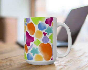 Colorful Watercolor Blobs Mug | Ceramic Coffee Cup