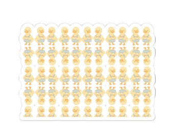 Yellow Duck Pattern Stickers | Glossy Vinyl Decals (Kiss-Cut Sheet)