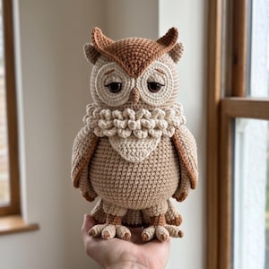 Sleepy Owl Crochet Pattern PDF, Amigurumi Forest Owl Tutorial, Beginner Friendly Plush Toy Digital Download