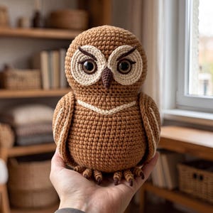 Owl Crochet Pattern PDF, Amigurumi Owl Pattern, Fierce Little Owl Bird Toy, Beginner Intermediate Crochet Tutorial, Instant Download