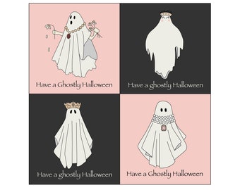 Glamorous Ghosts Halloween Cards and Tags