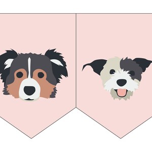 Puppy Dog Birthday Party Pink Banner for Cute Pawty Puppy Faces 2.0, Words, Let's Pawty image 4