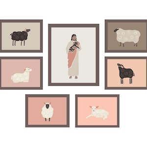 Jesus the Good Shepard with Lambs