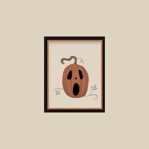 Vintage Halloween Illustration Posters Jack O Lantern Pumpkins