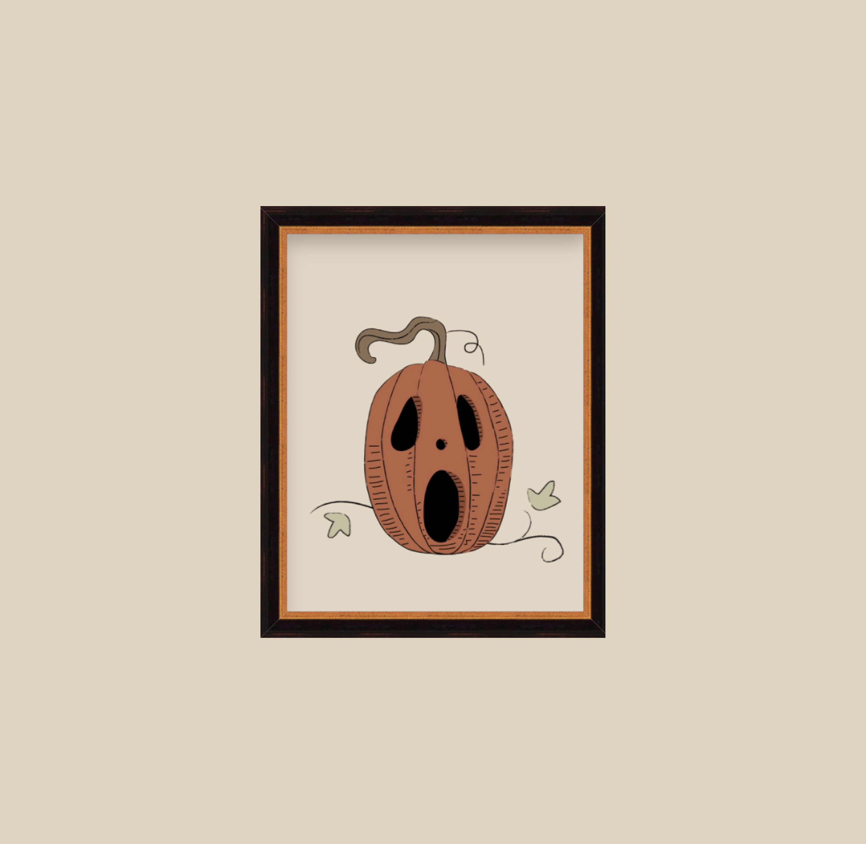 Vintage Halloween Illustration Posters Jack O Lantern Pumpkins - Etsy