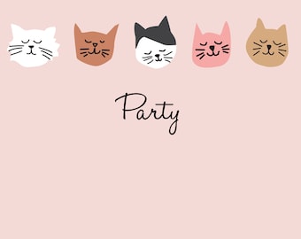 Customized Kitty Cat Party Invitations