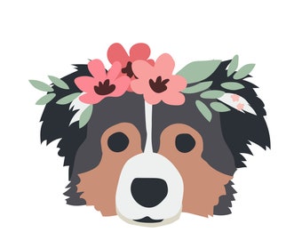 New Puppy Dog Faces 2.0 With Flower Crowns Posters - for party and wall decor