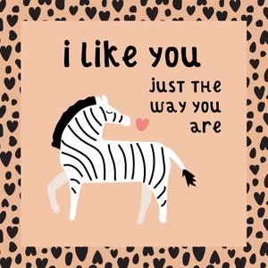 Wild Animal Printable Valentine Cards - Etsy