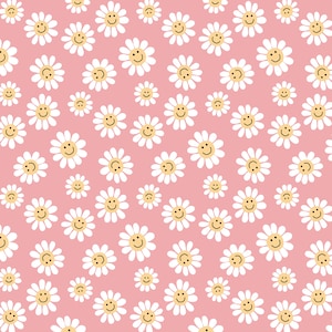 Peace Love Smile Pink Smiley Daisies