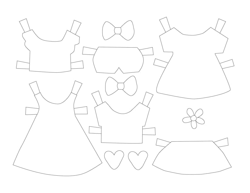 Bunny Paper Dolls Coloring Pages - Etsy