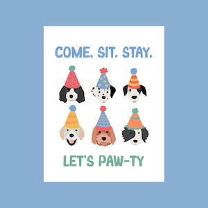 Anniversaire chiot chiens 2,0 pouces chapeaux de fête garçon fille pour décoration lumineuse Pawty avec posters et cartes en bleu vert orange jaune rouge