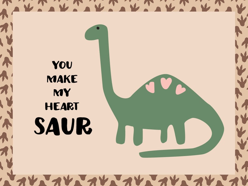 Dino-mite Dinosaur Printable Valentine Cards image 4