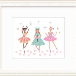 Christmas Nutcracker Ballerinas Illustration