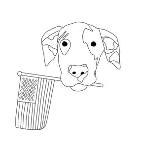 Patriotic 4th of July Puppy Dog Faces Coloring pages image 2