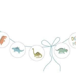 Dinosaur Party Circles - blue green