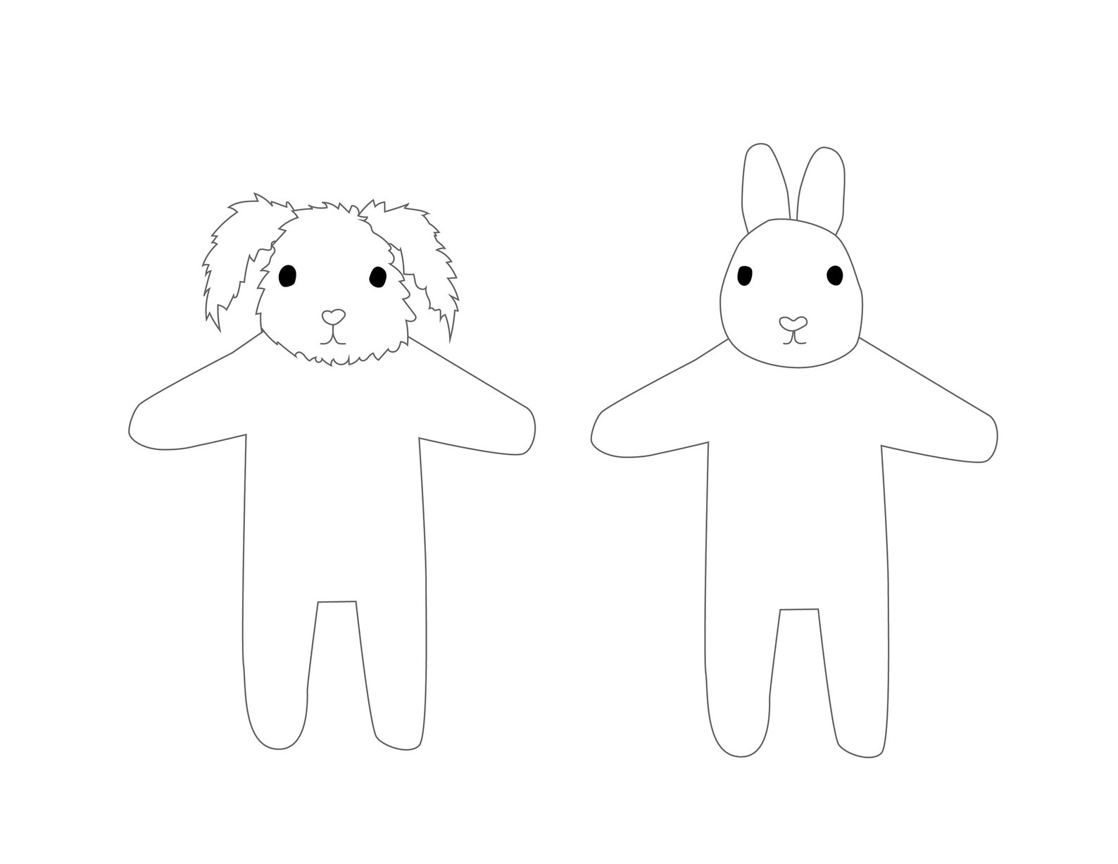 Bunny Paper Dolls Coloring Pages - Etsy