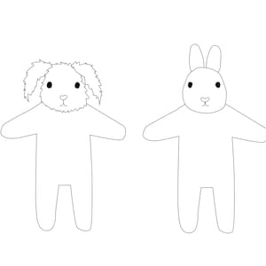 Bunny Paper Dolls Coloring Pages - Etsy