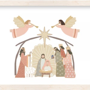 Joy to the World Nativity Christmas Wall Art Poster