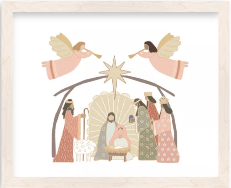 Joy to the World Nativity Christmas Wall Art Poster image 1