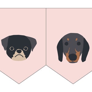 Puppy Dog Birthday Party Pink Banner for Cute Pawty Puppy Faces 2.0, Words, Let's Pawty image 2