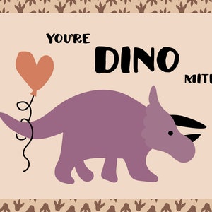 Dino-mite Dinosaur Printable Valentine Cards image 3