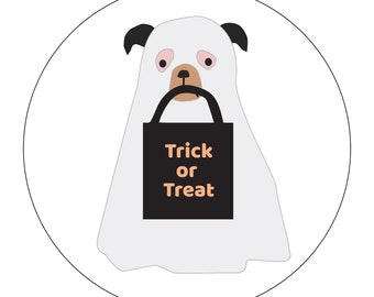 Halloween Puppy Dog circles for banners, tags, decor