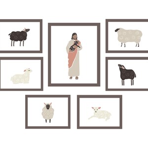 Jesus the Good Shepard with Lambs