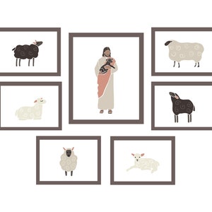 Jesus the Good Shepard with Lambs