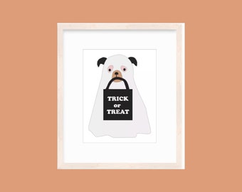 Cute Halloween Puppy Dog Faces Wall Art Posters for Decor and Parties