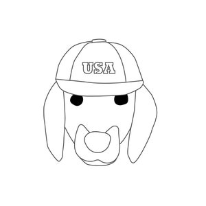 Patriotic 4th of July Puppy Dog Faces Coloring pages image 8